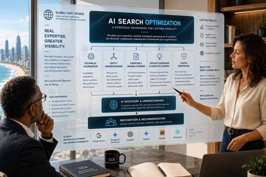 Global Copy Studio AI Search Optimization framework for digital reputation, AI discovery, recognition and recommendation